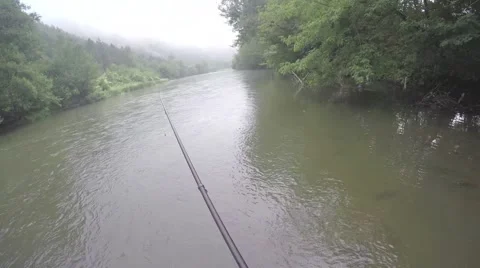 Fishing in the wild Stock Footage 67880630