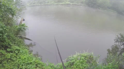 Fishing in the wild Stock Footage 67986676