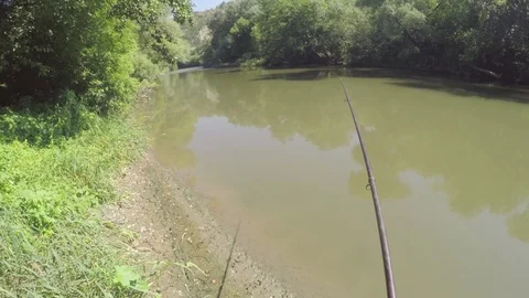 Fishing in the wild Stock Footage 78865600