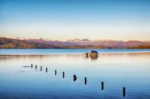 Fishing on Windermere Stock Photos