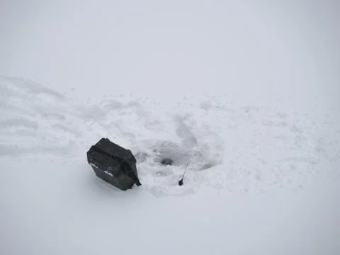 Fishing on winter Stock Photos