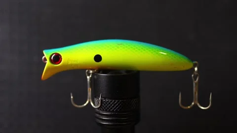 Fishing wobblers for predatory fish of various colors and patterns Stock Footage 331449818