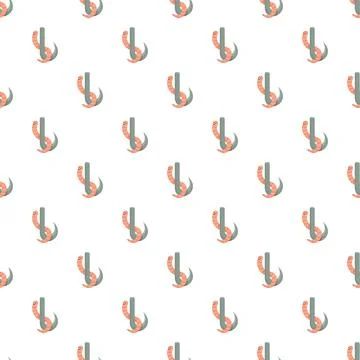 Fishing worms on hooks seamless repeating pattern background Stock Illustration