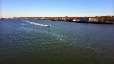 FishingBoat in the river 4K Stock Footage 70096971