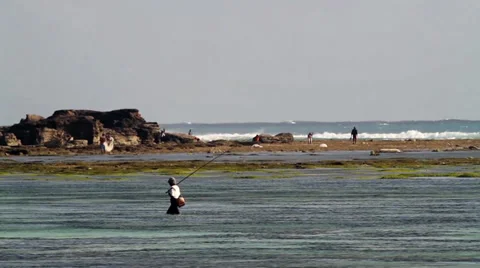 Fishman at the ocean 스톡 동영상 27448690