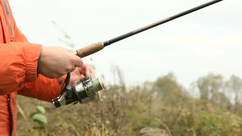 Fishman at the river Stock Footage 72040468