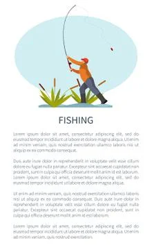 Fisherman Sitting on Folding Chair, Male Fisher Character with Fishing Rod  and Caught Fish Vector Illustration Stock Vector by ©greenpic.studio  245413170