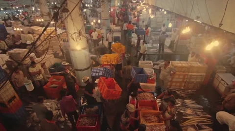 Fishmarket in India Stockbeeldmateriaal 45349101