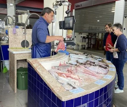 Fishmonger In Algarve Stock Photos