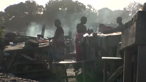 Fishmonger on the beach from Dakar to Senegal Video stock 52538535