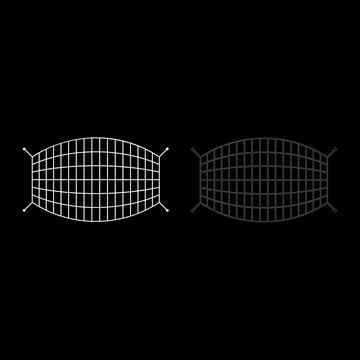 Fishnet rope net set icon white color vector illustration image solid fill .. Illustrazione stock