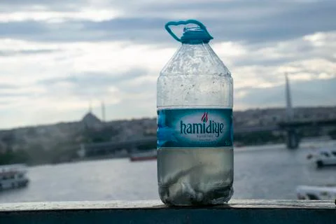 Fishs in empty water bottle Stock Photos