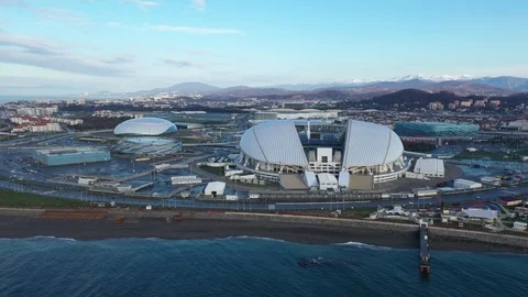 Fisht Olympic Stadium at summer sunny day. Aerial view. 스톡 동영상 102270137