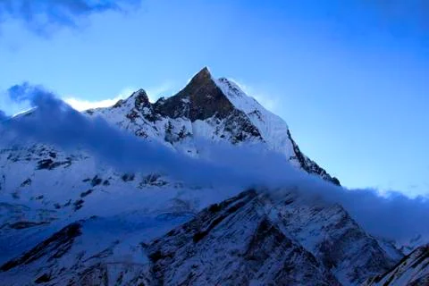 Fishtail peak in Nepal Stock Photos
