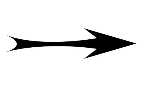 Fishtail style arrow design, Elegant curved pointer symbol, Dynamic single ar Illustrazione stock