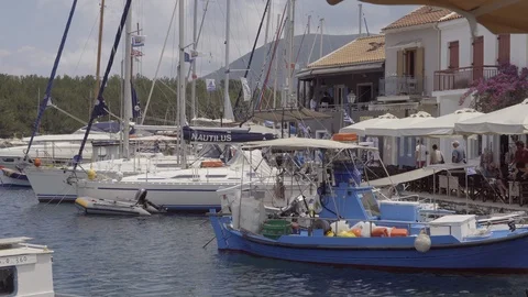 Fiskardo Harbour. 2 clip compilation in 4K Stock Footage 106341954