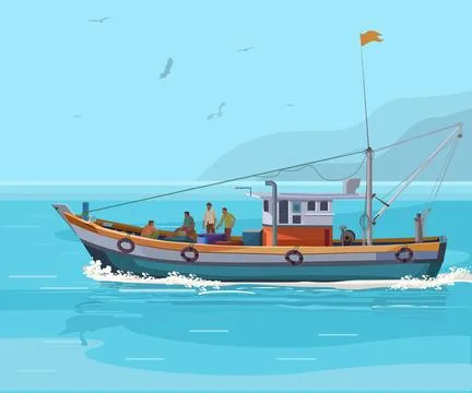 Fissing Boat Stock Illustration