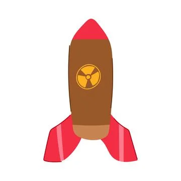 Fission atomic bomb cartoon vector illustration Stock Illustration