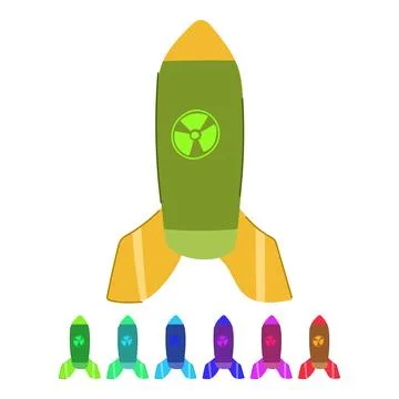 Fission atomic bomb vector cartoon graphic Stock Illustration