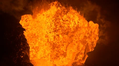 Fissure in hawaii exploding into the air Stock Footage 146051250