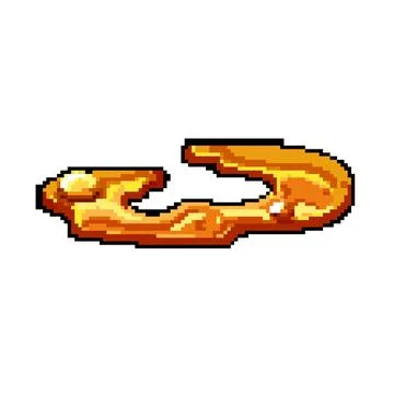 Fissure lava puddle pixel art vector illustration 스톡 일러스트