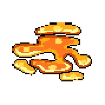 Fissure lava puddle pixel art vector illustration Stock Illustration