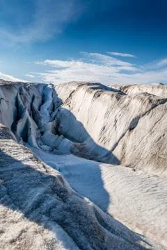 Fissure in top surface of a glacier Stock-Fotos