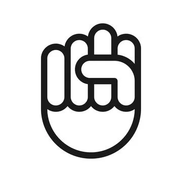 Fist black vector icon on white background Stock Illustration