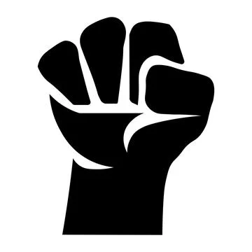 Fist black vector icon on white background Stock Illustration