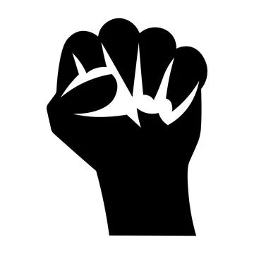 Fist black vector icon on white background Stock Illustration