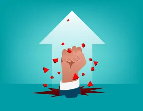 Fist breaking through Stock Illustration