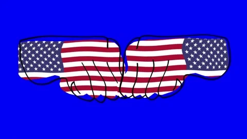 Fist bump of American Flags. 스톡 동영상 153702244