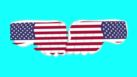 Fist bump of American Flags. 스톡 동영상 153702348
