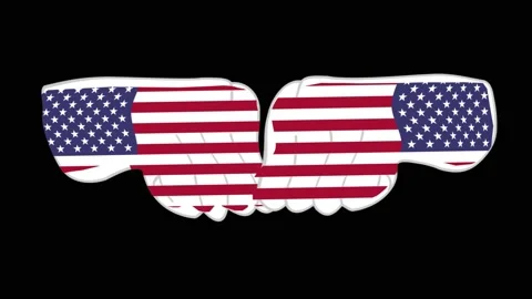 Fist bump of American Flags. 스톡 동영상 153702353