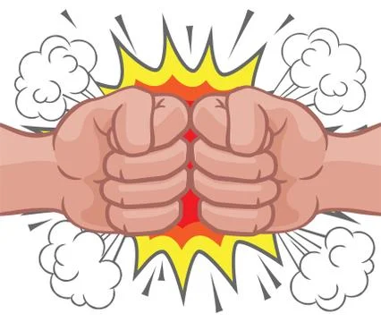 Fist Bump Explosion Hands Punch Cartoon イラスト素材