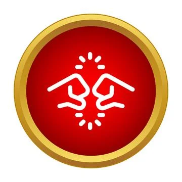 Fist bump gesture celebrating teamwork and success button Stock Illustration