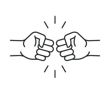 Fist bump icon hand. Strong fight vector friendship bro flat fist bump icon Stock Illustration