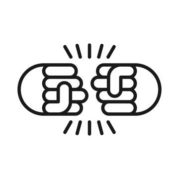 Fist bump vector icon on white background Stock Illustration
