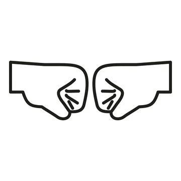 Fist bumping hands icon showing respect greeting Stock Illustration
