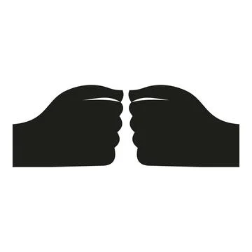Fist bumping hands icon symbolizing greeting agreement Illustrazione stock