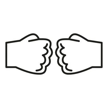 Fist bumping hands representing agreement and friendship Illustrazione stock