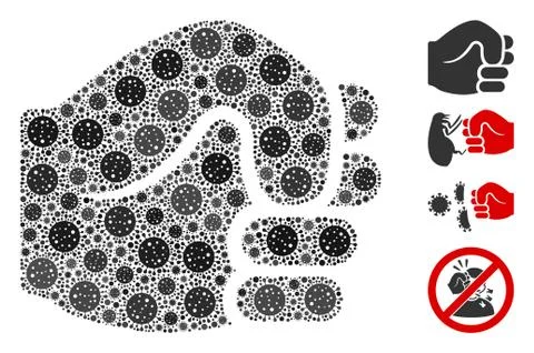 Fist Collage of CoronaVirus Elements 스톡 일러스트