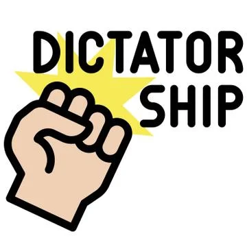 Fist with dictatorship text icon, Protest related vector Stock Illustration