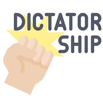 Fist with dictatorship text icon, Protest related vector Stock Illustration