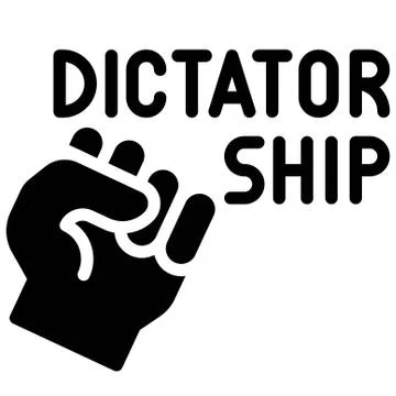 Fist with dictatorship text icon, Protest related vector Stock Illustration