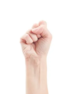 Fist. Gesture of the hand on white background. Stock Photos