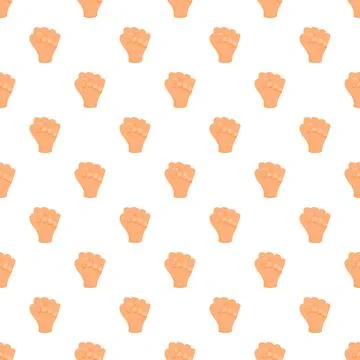 Fist gesture seamless pattern representing power and unity Stock Illustration