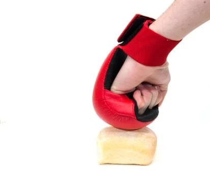 Fist with glove Stock Photos