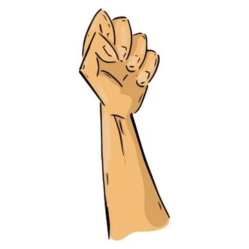 Fist hand icon. Vector illustration fist. Fist up hand drawn.. Stock Illustration