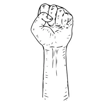 Fist hand icon. Vector illustration fist. Fist up hand drawn. Stock Illustration
